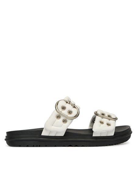 EMU Australia Klapki Bondi Buckle 2.0 W13306 Biały. Białe klapki damskie Emu Australia, bez wzorów, ze skóry, bez obcasa. Za 468.99 zł.