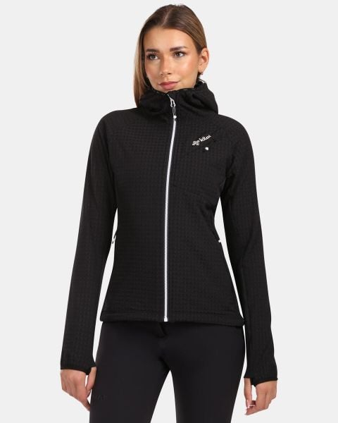 Damska bluza polarowa z kapturem Kilpi FRENSIS-W. Czarne bluzy z kapturem damskie Kilpi, z materiału. Za 370.41 zł.
