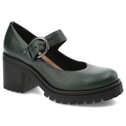 Zielone Półbuty Armodo Eleganckie Obuwie Damskie Na Obcasie. Zielone półbuty damskie Armodo, bez wzorów, ze skóry, eleganckie, bez obcasa, na obcasie. Za 319.00 zł.