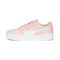 Buty trampki damskie sportowe Puma Carina 2.0. Białe trampki i tenisówki damskie Puma, bez wzorów, z materiału. Za 262.00 zł.
