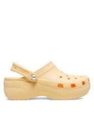 Crocs Klapki Classic Platform Pearl Clog 211231 Złoty. Żółte klapki damskie Crocs, bez wzorów, z tworzywa sztucznego, bez obcasa. Za 269.00 zł.