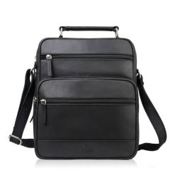 Torba męska skórzana na ramię czarna vintage listonoszka męska Paolo Peruzzi T-127-HBL. Czarne torby męskie na ramię bez wzorów, z materiału, na ramię. Za 259.00 zł.