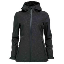 Damska kurtka softshell Loap Lumara czarna. Czarne kurtki damskie LOOP, na wiosnę, bez wzorów, z softshellu, bez kaptura. Za 365.99 zł.