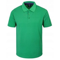 Koszulka Polo - Męska - Pako Jeans - Zielona w Drobny Groszek. Zielone koszulki polo męskie Pako Jeans, l, bez wzorów, z bawełny, bez ramiączek. Za 119.00 zł.