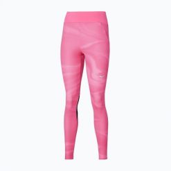 Legginsy damskie Mizuno Printed. Czerwone legginsy sportowe damskie Mizuno, l, bez wzorów, z elastanu, do biegania. Za 149.99 zł.