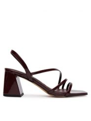 Aldo Sandały Atlanticus 14190608 Bordowy. Czerwone sandały damskie Aldo, bez wzorów, ze skóry, bez obcasa, na słupku. Za 319.99 zł.