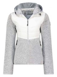Geographical Norway Kurtka polarowa "Tilove" w kolorze szaro-białym rozmiar: XL. Białe kurtki damskie Geographical Norway, xl, z aplikacjami, z materiału, bez kaptura. Za 131.74 zł.
