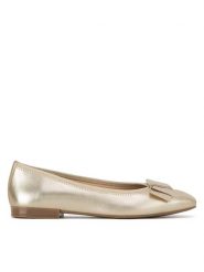 Lasocki Baleriny CEO-RST-ROMI-43 Złoty. Żółte baleriny damskie Lasocki, bez wzorów, ze skóry, bez obcasa. Za 169.99 zł.
