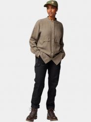 Koszulka Damska Fjallraven Övik Hemp LS W. Brązowe topy sportowe damskie Fjällräven, na lato, m, bez wzorów, z elastanu, bez ramiączek. Za 559.00 zł.