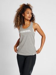 Damski tank top Hummel Legacy. Szare topy sportowe damskie HUMMEL, na wiosnę, xs, bez wzorów, z bawełny, bez ramiączek. Za 96.50 zł.