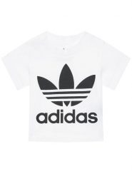 Adidas T-Shirt Trefoil DV2828 Biały Regular Fit. Białe koszulki dziewczęce Adidas, m, bez wzorów, z bawełny, bez ramiączek. Za 49.99 zł.