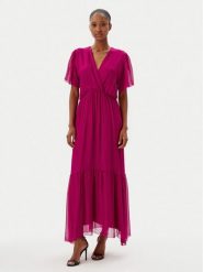 Haveone Sukienka letnia AFF-N006 Różowy Loose Fit. Czerwone sukienki damskie Haveone, na lato, l, bez wzorów, z jedwabiu, bez kołnierzyka, bez ramiączek. Za 389.99 zł.
