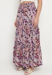 Fioletowa Rozkloszowana Spódnica z Wysokim Stanem ze Wzorem Paisley Nevrisa. Fioletowe spódniczki damskie Born2be, l, bez wzorów, eleganckie, z podwyższonym stanem, maxi, proste. Za 39.99 zł.