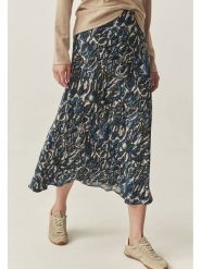 TATUUM Spódnica w kolorze granatowo-beżowym rozmiar: 38. Niebieskie spódniczki damskie Tatuum, bez wzorów, z wiskozy, z podwyższonym stanem, midi. Za 122.09 zł.