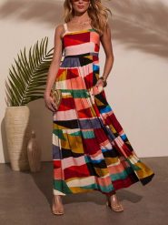 Milan Kiss Sukienka ze wzorem rozmiar: XL. Sukienki damskie Milan Kiss, xl, bez wzorów, bez kołnierzyka, bez ramiączek, maxi. Za 219.60 zł.