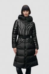 BLAUER Czarny damski płaszcz Quincy Raincoat Long Jackets. Czarne płaszcze damskie Blauer USA, s, bez wzorów, z poliamidu. W wyprzedaży za 1,279.99 zł.