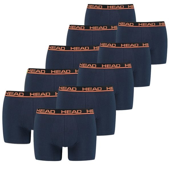 HEAD bokserki męskie zestaw 10 sztuk Orange/Peacoat. Niebieskie bokserki męskie HEAD, bez wzorów, z bawełny. Za 307.92 zł.