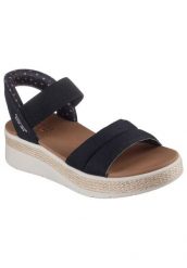 Sandały SKECHERS BOBS SUN RAY Czarny. Czarne obuwie trekkingowe damskie Skechers, bez wzorów, z materiału, bez obcasa. Za 261.99 zł.
