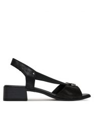 Go Soft Sandały RST-6088-05 Czarny. Czarne sandały damskie GO SOFT, bez wzorów, z nubiku, bez obcasa, na słupku. Za 169.99 zł.