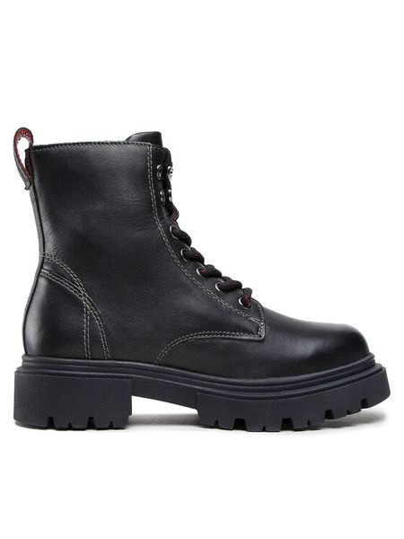 Lasocki Trapery EST-DONNA-03 Czarny. Czarne trapery damskie Lasocki, ze skóry, bez obcasa. Za 189.99 zł.