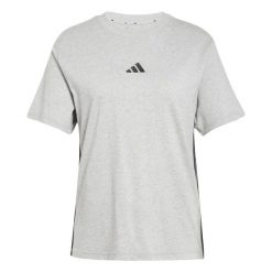 Koszulka damska ADIDAS W 3S SJ T L. Szare topy sportowe damskie Adidas, l, bez wzorów, z bawełny, bez ramiączek. Za 129.00 zł.