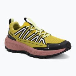 Buty turystyczne męskie Jack Wolfskin Wild Hike Low. Żółte buty trekkingowe męskie Jack Wolfskin, z materiału, przed kostkę, bez zapięcia, trekkingowe. Za 439.99 zł.