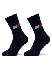 Tommy Jeans Skarpety długie 701228222 Granatowy. Niebieskie skarpetki damskie Tommy Jeans, bez wzorów, z bawełny. Za 69.99 zł.