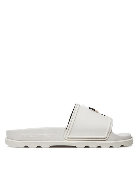 KARL LAGERFELD Klapki KL80970N Biały. Białe klapki damskie Karl Lagerfeld, bez wzorów, z tworzywa sztucznego, bez obcasa. Za 299.99 zł.