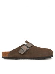 Birkenstock Klapki Boston zamsz 1029210 Brązowy. Brązowe klapki i japonki męskie Birkenstock, ze skóry. Za 499.99 zł.