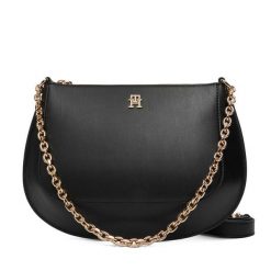 Torebka Tommy Hilfiger. Czarne torebki klasyczne damskie Tommy Hilfiger, bez wzorów, bez dodatków. Za 649.99 zł.