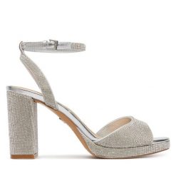 Sandały Aldo. Szare sandały damskie Aldo, bez wzorów, bez obcasa, na słupku. Za 499.99 zł.