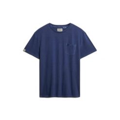 T-shirt lniany z kieszenią Superdry Classic. Niebieskie t-shirty męskie Superdry., xl, bez wzorów, z bawełny, bez kołnierzyka. Za 140.30 zł.