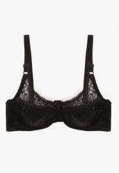 Czarny Biustonosz Typu Full Cup z Koronką Vikiisire. Czarne biustonosze Renee, bez wzorów, z koronki. Za 24.99 zł.
