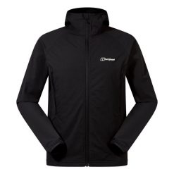 Kurtka softshell męska Berghaus Skelbo. Czarne kurtki softshell damskie Berghaus, m, bez wzorów, z materiału, bez kaptura. Za 449.99 zł.