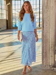 LA Angels Spódnica w kolorze błękitno-niebieskim rozmiar: M. Niebieskie spódniczki damskie LA Angels, m, bez wzorów, maxi, proste. Za 130.99 zł.