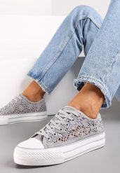 Szare Trampki Przed Kostkę z Ażurową Cholewką Shiliarre. Szare trampki i tenisówki damskie Renee, w ażurowe wzory, przed kostkę. Za 59.99 zł.