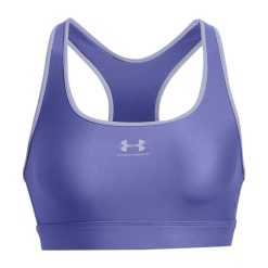 Biustonosz fitness Under Armour Authentics Mid Paddles. Fioletowe biustonosze sportowe damskie Under Armour, bez wzorów. Za 119.99 zł.