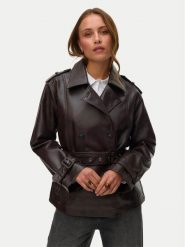 Vero Moda Kurtka z imitacji skóry Gabby 10348783 Brązowy ciemny Regular Fit. Brązowe kurtki damskie Vero Moda, xs, bez wzorów, ze skóry, bez kaptura. Za 319.99 zł.