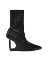 Vic Matié Botki 1F2500D 14W330101 Czarny. Czarne botki damskie Vic Matié, ze skóry, bez obcasa, na koturnie, bez zapięcia. Za 1,829.00 zł.