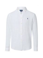 Polo Ralph Lauren Męska koszula lniana Mężczyźni Regular Fit len (100%) biały jednolity, L. Białe koszule męskie Polo Ralph Lauren, l, bez wzorów, ze lnu, bez kołnierzyka, bez ramiączek. Za 819.95 zł.