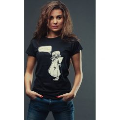 T-shirt MIASTO JEST MOJE damski czarny. Czarne t-shirty damskie Hultaj Polski, l, bez wzorów, z bawełny, bez kołnierzyka. W wyprzedaży za 79.00 zł.