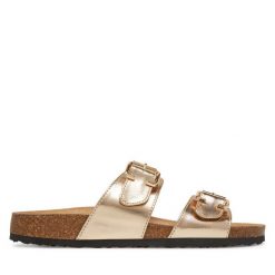 Klapki ONLY Shoes. Żółte klapki damskie ONLY Shoes, bez wzorów, bez obcasa. Za 129.99 zł.