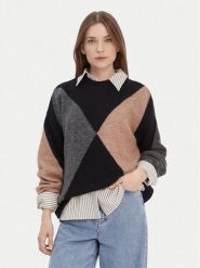 Barbour Sweter LKN1678MI11 Kolorowy Regular Fit. Swetry klasyczne damskie Barbour, z wełny, bez kołnierzyka. Za 499.99 zł.