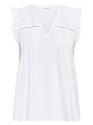 MOSS COPENHAGEN Top "Dotten" w kolorze białym rozmiar: M. Białe topy damskie MOSS COPENHAGEN, m, bez wzorów, z bawełny, bez kołnierzyka. Za 124.95 zł.