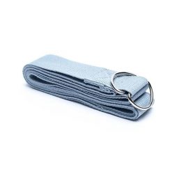 Pasek do jogi D-Ring - bawełniany 250 cm. Niebieskie paski męskie YOGI & YOGINI, bez wzorów, z bawełny. Za 35.99 zł.