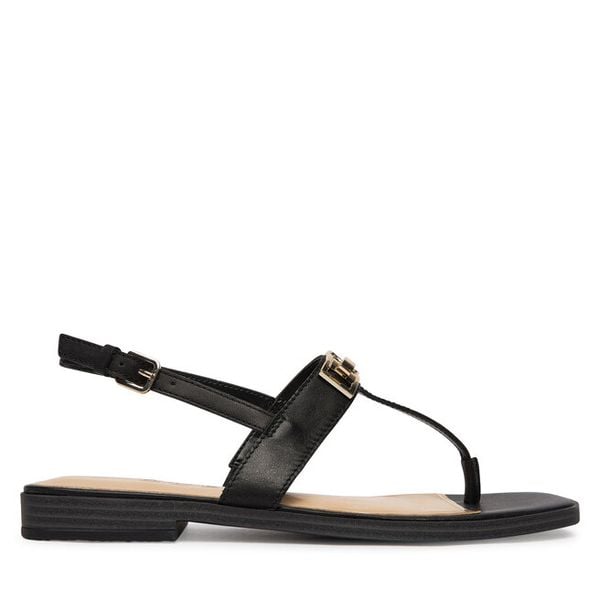 Sandały Guess. Czarne sandały damskie Guess, z aplikacjami, bez obcasa, na płaskiej podeszwie. Za 519.99 zł.