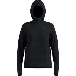 Bluza z kapturem Odlo Mid layer hoody ESSENTIAL THERMAL. Czarne bluzy z kapturem damskie Odlo, na jesień, uniwersalny, z elastanu. Za 339.99 zł.