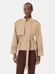 Rinascimento Płaszcz przejściowy CFC0124670003 Beżowy Regular Fit. Brązowe płaszcze damskie RINASCIMENTO, s, bez wzorów, z syntetyku. Za 709.99 zł.