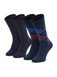 Tommy Hilfiger Skarpety długie 100001495 Granatowy. Niebieskie skarpetki męskie Tommy Hilfiger, bez wzorów, z materiału. Za 59.99 zł.