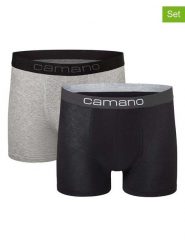 Camano Bokserki (2 pary) w kolorze czarno-szarym rozmiar: S. Czarne bokserki męskie camano, bez wzorów. Za 56.99 zł.
